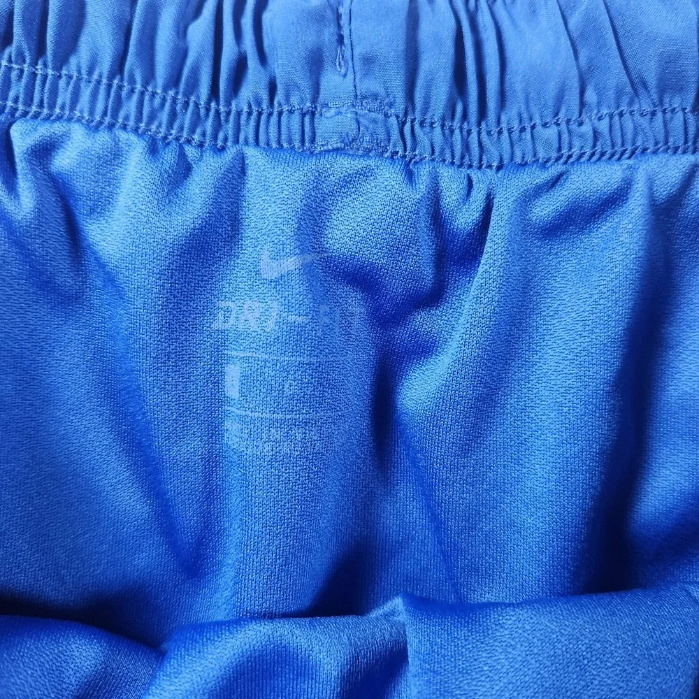 Nike Dri Fit Tempo Shorts Womens L‎ Running Athletic Blue White Activewear